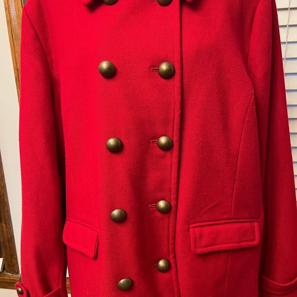 Women's Red Double-Breasted Coat
